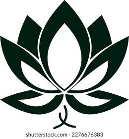 Water lily flower logo, flat vector illustration