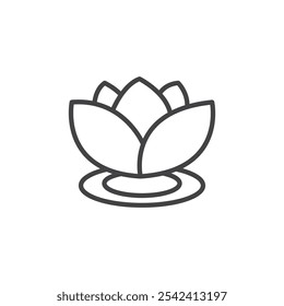 Water lily icon Symbol mark in filled style