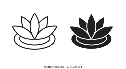 Conjunto de iconos de lirio de agua. Ilustración vectorial de línea simple