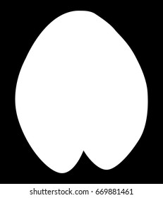Water lily leaf, vector icon. Isolated on black background.
