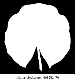 Water lily leaf, vector icon. Isolated on black background.