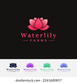 El diseño del logotipo Water Lily es adecuado para muchas áreas de negocio
