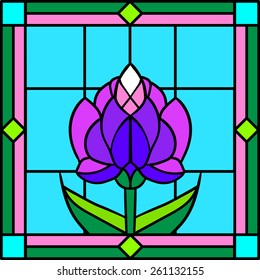 Water lily or lotus composition / Stained glass window