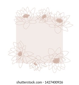 Water lily pink square template