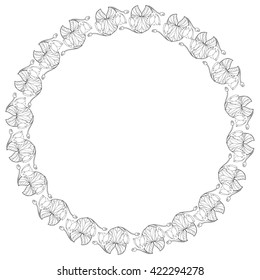 Water lily - round frame. Use printed materials, signs, items, websites, maps, posters, postcards, packaging.