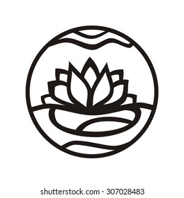 Water lily round pattern design element vector illustration