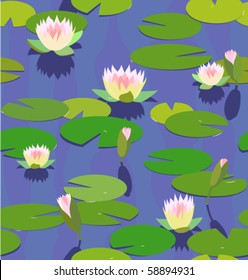 water lily seamless background