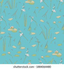 Ilustración de vectores de patrón sin foco de Lily Water