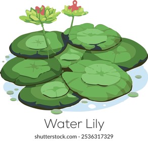 Water lily vector design with text