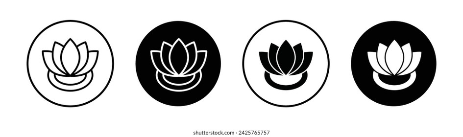 Ilustración de icono de línea vectorial de lirio de agua.