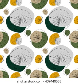 Water Lily vector seamless pattern in japanese style