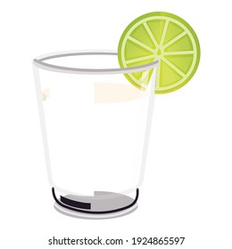 Water with lime icon. Cartoon of water with lime vector icon for web design isolated on white background
