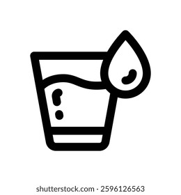 water line icon. Clean and minimalist vector icon for websites, mobile apps, presentations, and logos. Fully scalable and customizable for any project.