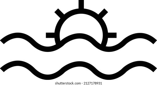 water line icon, editable stroke and color.