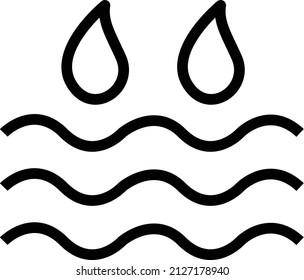 water line icon, editable stroke and color.