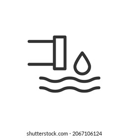 Water line icon. Web symbol for web and apps. Sign design in outline style. Water stroke object.