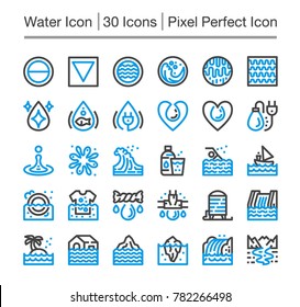 water line icon,editable stroke,pixel perfect icon