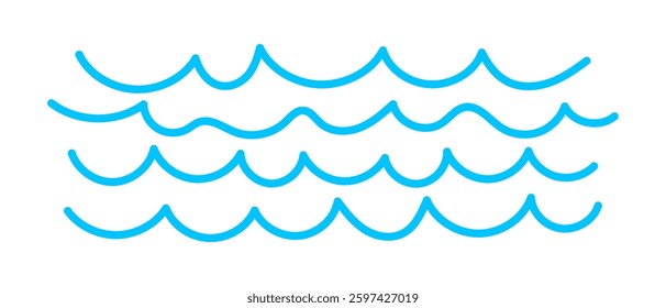 water line waves doodle, wave water ripple line, water splash hand drawn, ocean ripple simple