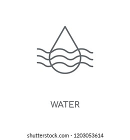 Water linear icon. Water concept stroke symbol design. Thin graphic elements vector illustration, outline pattern on a white background, eps 10.