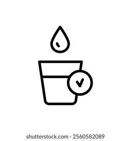 Water linear icon. Filtration process. Osmosis and desalination. Potable water. Vector icon of various chemical and physical methods of water purification.