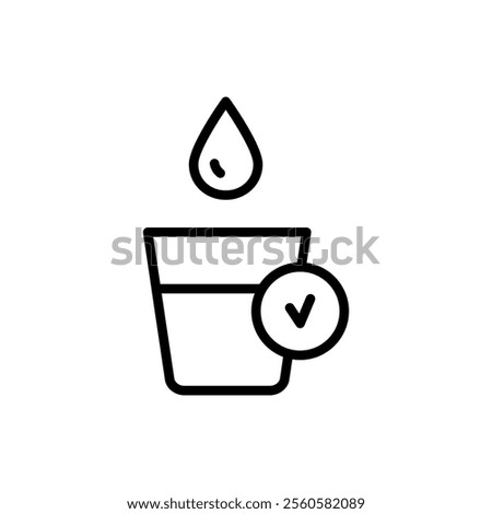 Water linear icon. Filtration process. Osmosis and desalination. Potable water. Vector icon of various chemical and physical methods of water purification.