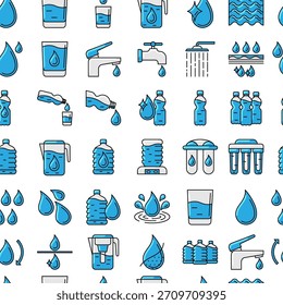 Lineare Wassersymbole. Aqua oder flüssige dünne Linie Illustration.