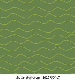Water lines green on green, seamless repeat vector, surface pattern design