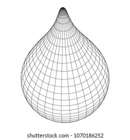Water or liquid drop wireframe low poly mesh vector illustration.