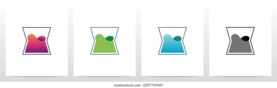 Water Liquid Inside Letter Logo Design X