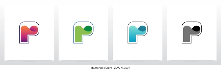 Water Liquid Inside Letter Logo Design P