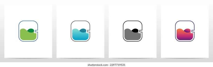 Water Liquid Inside Letter Logo Design C