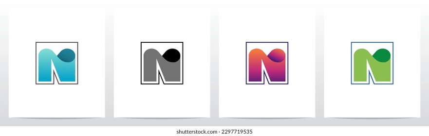 Water Liquid Inside Letter Logo Design N