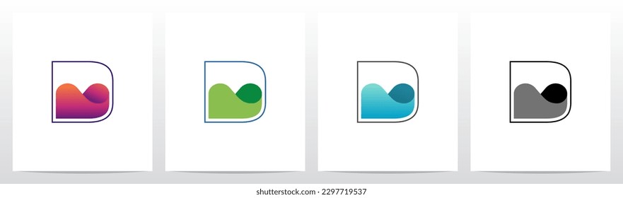 Water Liquid Inside Letter Logo Design D