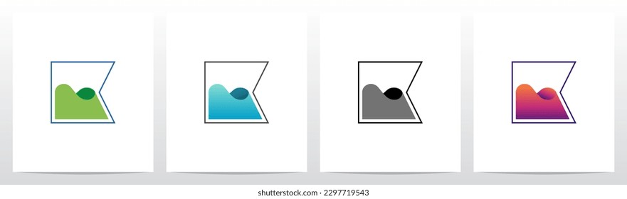 Water Liquid Inside Letter Logo Design K