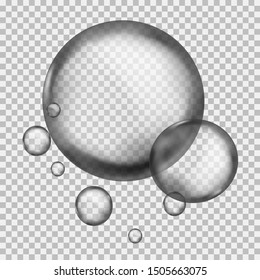 Water liquid sphere. Round crystal 3d macro raindrop or clean flowing ball with lights liquid vector realistic bubbles aqua refraction illustration