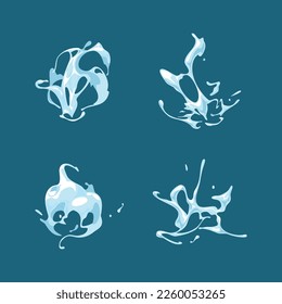 water liquid splash flat cartoon