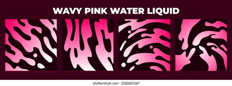 agua, líquido, agua salada, Onda giratoria, fondo ondulado rosa, abstracto de gradiente líquido, elemento de diseño ondulado