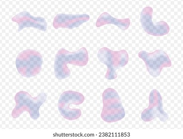 Water liquid or transparent bubble. Abstract fluid element decoration. Vector illustration bubbles set