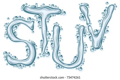 Water liquid vector alphabet.