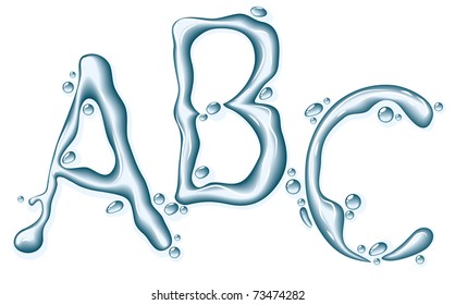 Water liquid vector alphabet.