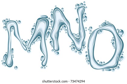 Alfabeto vector líquido de agua.