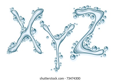 Water liquid vector alphabet.