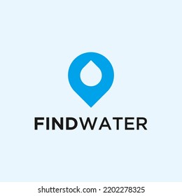 water location logo design vector silhouette illustration