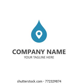 Water location vector logo illustration emblem isolated