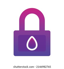 water lock gradient logo design template icon