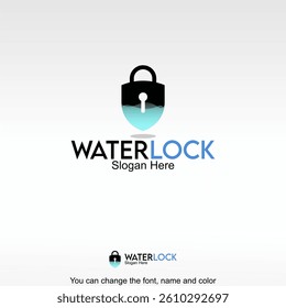 Water Lock Logo Template Design Vector