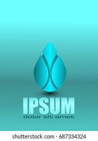 water logo 3d icon . blue color idea with background elegant view. 
design for emblem company, social organizations or any business more. you can use this vector for cover book and magazine.