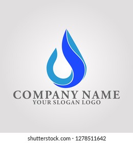 water logo in blue