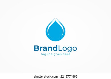 Water Logo. Blue Water Drop isolated on White Background. Usable for Business, Science, Healthcare, Medical and Nature Logos. Flat Vector Logo Design Template Element.