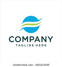 water logo with a circle shape with an abstract model